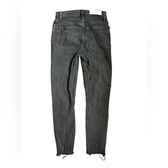 RE/DONE Women's Button Fly Stretch High Rise Ankle Crop Jean Faded Stone Size 24 - Picture 8 of 9